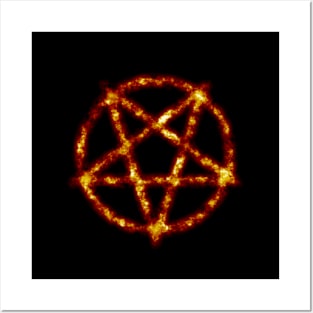 fire pentagram Posters and Art